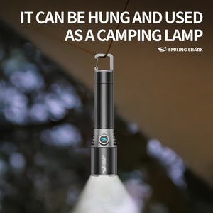 Smiling Shark Rechargeable Zoom Flashlight Led Camping Lamp With <b>Dimmer</b> Aluminum Alloy - Product Image 1