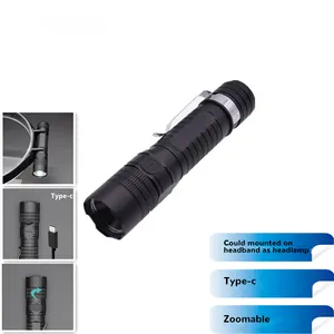 Hot Sale Factory Directly Supply 18650 Rechargeable Battery Outdoor Hunting Zoom Keychain Flashlight