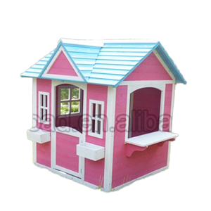 بيت لعب خارجي عالي الجودة للأطفال مصنوع من الخشب الصلب الوردي الصديق للبيئة مع نوافذ متعددة - Product Image 1