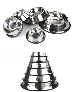 Mangkuk hewan peliharaan baja tahan karat kualitas tinggi mangkuk kucing tempat makan hewan peliharaan baja tahan karat - Product Image 1