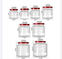 Bocaux en verre cylindriques transparents de 75 ml à 500 ml, design droit avec couvercle hermétique pour colle florale et crème à lait