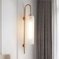 Applique murale moderne nordique lampe de chevet LED de luxe avec corps en fer hôtel chambre étude allée fond lampes en verre créatives