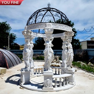 Gazebo <span class=keywords><strong>de</strong></span> Mármol Blanco YOUFINE con Estatuas <span class=keywords><strong>de</strong></span> Cariatides para Decoración <span class=keywords><strong>de</strong></span> Jardín <span class=keywords><strong>de</strong></span> Villa al Aire Libre - Product Image 5