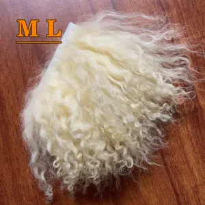 100% virgin natural long goat hair with fur to make wig for the dolls