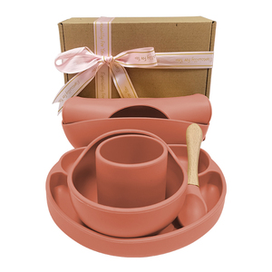 Babero de silicona para alimentación de bebé, placa de <span class=keywords><strong>cena</strong></span> de grado alimenticio, con impresión personalizada, 5 uds. - Product Image 1