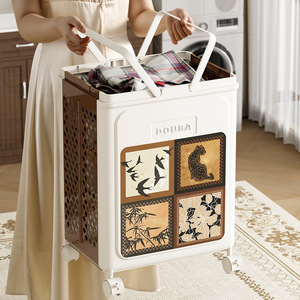 <span class=keywords><strong>Panier</strong></span> à <span class=keywords><strong>linge</strong></span> <span class=keywords><strong>sale</strong></span> pliable de style vintage en PP, grande capacité, gain de place, pour salle de bain, outil magique pour le rangement et le changement - Product Image 2