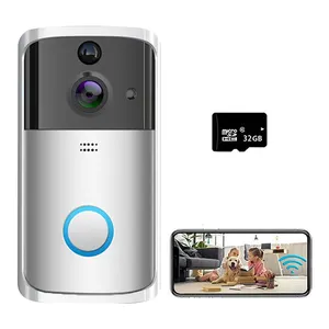 กล้องประตูไร้สายกริ่งออดวิดีโอ Wifi บ้านสมาร์ทออดกล้องวิลล่าปลุกวิดีโอ HD ออดอินเตอร์คอมพาร์ทเมนท์