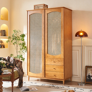 Armoire en rotin moderne minimaliste sur mesure en gros avec 2 portes en osier et <span class=keywords><strong>3</strong></span> tiroirs pour vêtements, chambre à coucher, hôtel, <span class=keywords><strong>Italie</strong></span> - Product Image 2