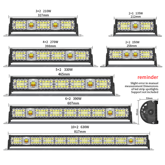 Haizg New 390W 600W 630W 24V Lens LED Work Lights Bar for Truck and Off-Road Vehicle