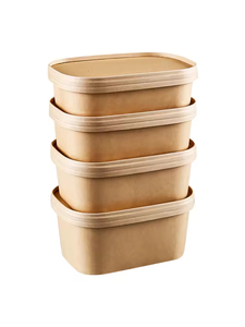 Trung quốc dùng một lần 500/750/1000ml container thực phẩm bao bì đa lưới giấy kraft thức ăn nhanh Takeaway hộp giấy - Product Image 2