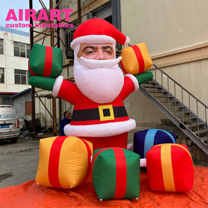 Père Noël gonflable personnalisé avec boîtes cadeaux, Père Noël gonflable pour saluer les invités de Noël - Product Image 4