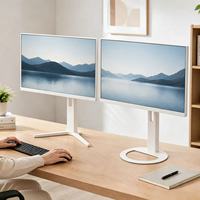 Support de moniteur électrique intelligent réglable en hauteur avec tiroir de rangement, support de bureau ergonomique pour écrans de 26 à 32 pouces, commande par panneau tactile