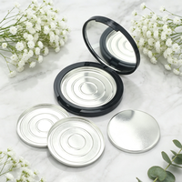Boîte compacte portable en ABS pour poudre, 15g, pour fard à joues, faux cils, illuminateur multicolore, cosmétiques - Stock usine