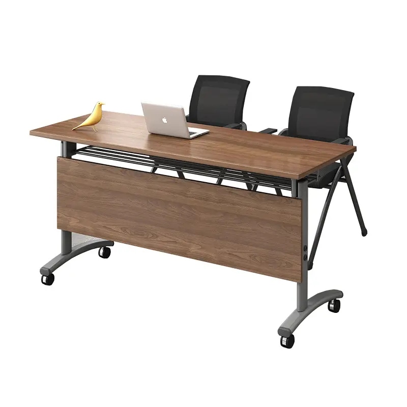 Folding training conference office movable desk Double-layer combined office bar table