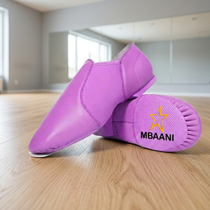 MBAANI Chaussures de danse jazz souples violettes unisexes, baskets plates de ballet à enfiler avec semelle supérieure en PU - Product Image 2