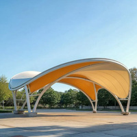 Structure de membrane de pare-soleil de zone d'attente de parc de gare routière/ferroviaire Pavillon extérieur PVDF/PTFE