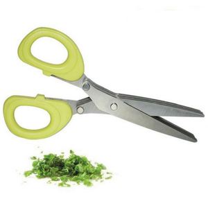 K689 Nouveau Ciseaux de cuisine 19 cm à 5 lames pour hacher les oignons verts, les herbes, les algues et les épices - Product Image 4