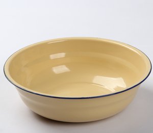 Bassin strié coloré en émail métallique nostalgique à l'ancienne de bonne qualité avec couvercle bassin de soupe de nouilles de gâteau de salade multi taille - Product Image 6