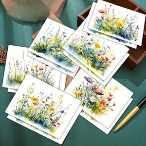 Tarjetas de Felicitación Personalizadas al por Mayor, con Diseño Floral en Acuarela, para Cumpleaños, Familia, Niños, <span class=keywords><strong>Amigos</strong></span>, Impresión Completa - Product Image 3