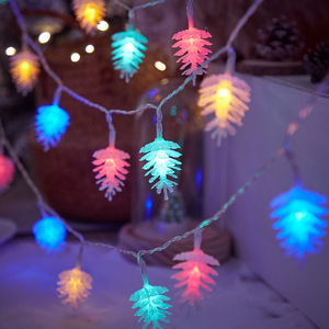 Christmas Pinecone String Lights Multicolor <b>Battery</b> <b>Operated</b> Decorative Lighting For Holiday Party Indoor Outdoor Decoration - Product Image 1