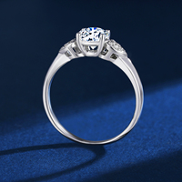 YBO personnalisé luxe Double coeur 1CT Moissanite mariage bagues de fiançailles VVS D couleur 925 bijoux en argent Sterling fêtes élégantes