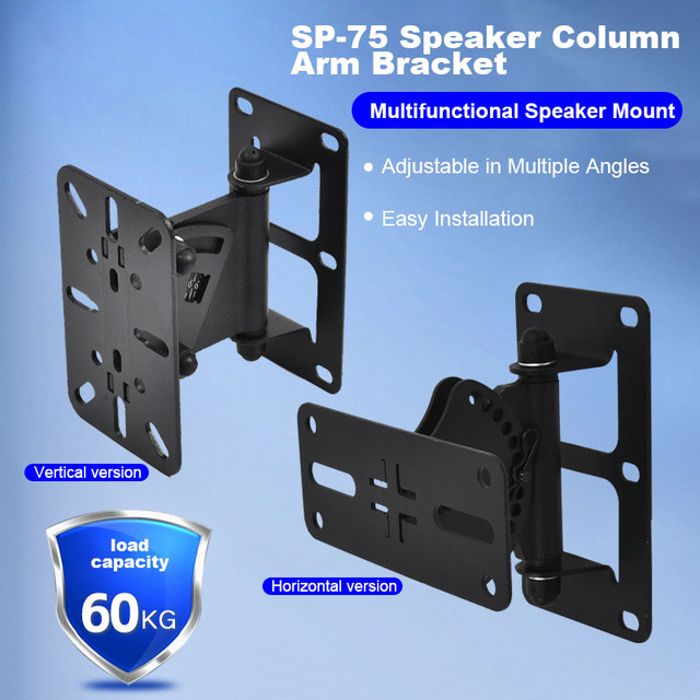 Heavy-Duty Adjustable Speaker Wall Bracket Secure Mount for Bookshelf & Monitor Speakers