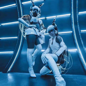 <span class=keywords><strong>Costume</strong></span> da Performance con Armatura LED Illuminata per Spettacoli <span class=keywords><strong>in</strong></span> Bar e Discoteche, Tema Cyberpunk e Tech, per Ballerina GOGO Femminile - Product Image 1