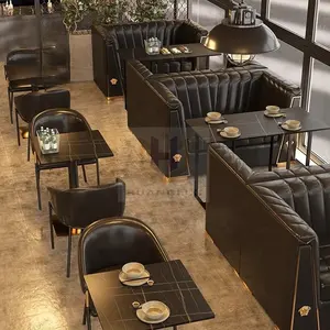 Modern Luxury Restaurant Commercial Furniture Cafe Custom Sofa Booth Industrial Restaurant Dining Table And Chair