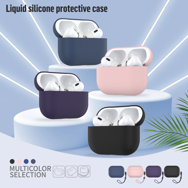 Suitable for Airpods Pro2 Wireless Earphone Protective Case with Carabiner Airpods Pro2 Generation Silicone Shell Thick Version