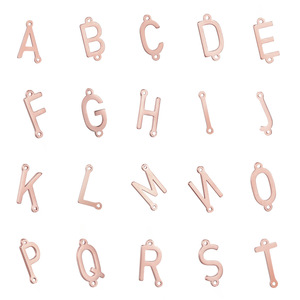 Breloques alphabet <span class=keywords><strong>en</strong></span> acier inoxydable à double trou, 26 lettres A-Z, breloques connecteurs doubles pour <span class=keywords><strong>la</strong></span> fabrication de colliers, bracelets et bijoux DIY - Product Image 3