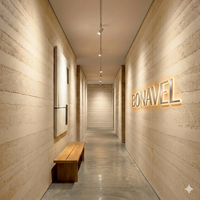 Panneau mural flexible en pierre compactée jaune grand format MCM, tuile souple légère ignifuge pour revêtement extérieur de bâtiment