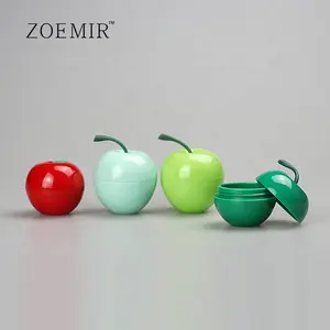 Contenitore a forma di piatto di frutta di plastica personalizzato di Apple disegno private label contenitore balsamo per le labbra