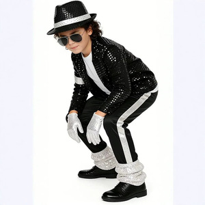 Michael Jackson Sequined Performance Costume Kids Dance Stage Outfit <b>Halloween</b> - Product Image 3