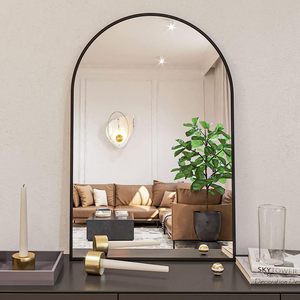 กระจกติดผนังทรงโค้งกรอบโลหะสีดำ ขนาด 20x30 นิ้ว สำหรับห้องน้ำ - Product Image 3
