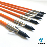 Flèches de pêche à l'arc, couleur orange, 8 mm, tige en fibre de verre, pointe à griffes, flèches de pêche adaptées aux arcs à poulies