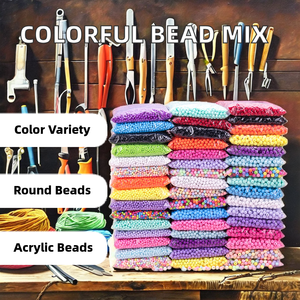 Perles acryliques multicolores 500g/sac, tailles 6mm, 8mm, 10mm, perles en plastique effet chewing-gum pour la fabrication de bijoux pour filles, perles en lucite en vrac 20mm - Product Image 2