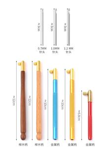 Crochets à broder en acier inoxydable avec manche en <span class=keywords><strong>bois</strong></span>, aiguille à poinçonner avec 3 aiguilles, tambour français, perles, paillettes, couture artisanale - Product Image 4