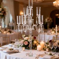 Nouveau Porte-Bougie Transparent en Acrylique pour Anniversaire, Mariage, Décoration de Couloir, Centre de Table de Salle de Banquet, Ornement Moderne