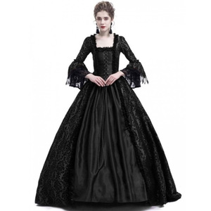Vestido Vintage para <span class=keywords><strong>Mujer</strong></span>, Estilo Medieval Victoriano, con Encaje, Vestido Gótico <span class=keywords><strong>de</strong></span> Manga Larga, <span class=keywords><strong>Disfraz</strong></span> para Fiesta <span class=keywords><strong>de</strong></span> Cosplay, Tallas S-5XL - Product Image 3