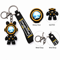 Porte-clés Ours en Silicone Mignon de Dessin Animé, Pendentif Créatif pour Sac, Breloque de Sac, Mini Cadeau pour Fête ou Machine à Pinces