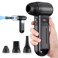 Souffleur d'air électrique portable mini turbo 4000 mAh avec moteur sans balais et batterie pour extérieur, camping-car, voiture, refroidissement, dépoussiérage, cuisine, qualité industrielle