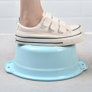 Bac à laver utilitaire en plastique moderne, épaissi, avec deux poignées, pour cuisine, salle de bain, buanderie, nettoyage extérieur - Product Image 3