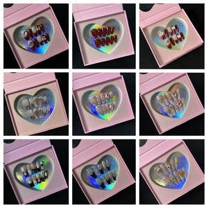 Venta caliente Lovely Handmade 3D Soft Gel Press On Nails Valentine's Nail Art Charms Nails PARA EL Día de San Valentín - Product Image 6