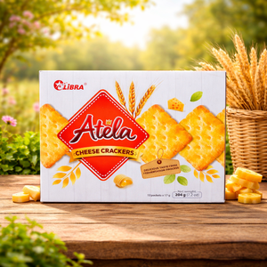 Galletas de Queso Orgánico LIBRA Atela, Bocadillo Horneado Premium, Sabor Dulce y Salado, Listo para Comer, en Caja, 204g - Product Image 1