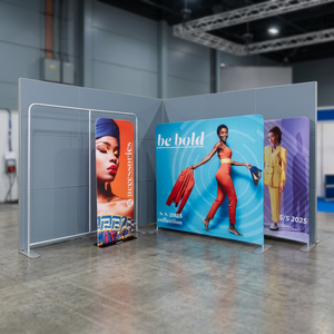 Pantalla de Exhibición de Tela Resistente a las Arrugas con Marco Sólido, Ligera y Portátil para Exhibiciones Comerciales y Presentaciones de Marca - Product Image 3