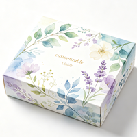 Leichte Aquarell-Botanik Weiße Kartonbox mit Maßgefertigtem Inneneinsatz und Spot-UV-Veredelung für Naturkosmetik und Handgemachte Seifenverpackung