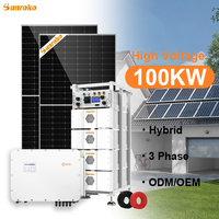 Système de panneaux solaires commerciaux Sunroko 75Kw 80Kw 100Kw 120Kw 125Kw, système d'énergie solaire tout-en-un