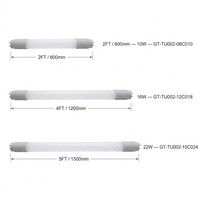 Tube LED T8 4 pieds (1200 mm) Remplacement Fluorescent AC100-277V 150lm/W 4000K IP20 Entrepôt Supermarché Garantie 3 ans