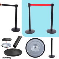 Séparateur de file d'attente moderne avec poteau en acier inoxydable de 63 mm et base enveloppée en acier inoxydable pour le commerce de détail et les événements