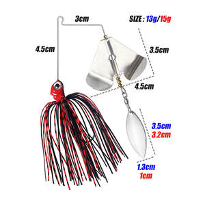 Alta calidad Buzzbait cebo duro Artificial Spinnerbait cuchillas cebos <span class=keywords><strong>de</strong></span> natación aparejos <span class=keywords><strong>de</strong></span> pesca Spinner cebo con hoja <span class=keywords><strong>de</strong></span> sauce - Product Image 2